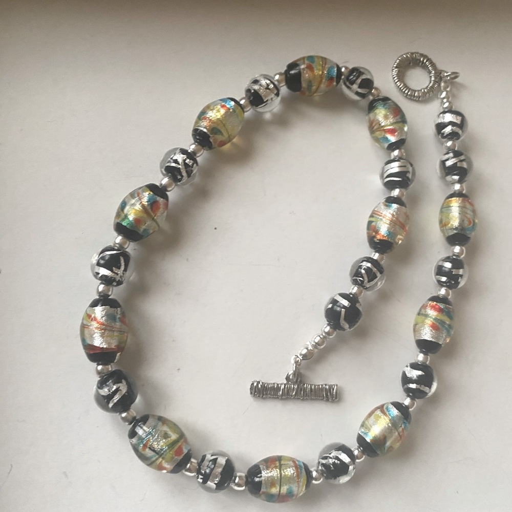 Lamp work glass necklace